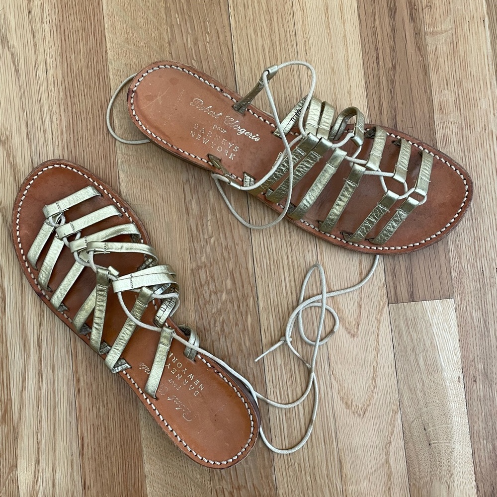 Vintage Robert Clergerie gold sandals